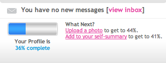 OKCupid Profile Completion OKCupid Profile Completion