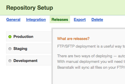 The new deployment settings The new deployment settings