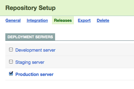The old deployment settings The old deployment settings
