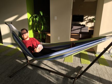 Reading Clojure Applied in the office Hammock.