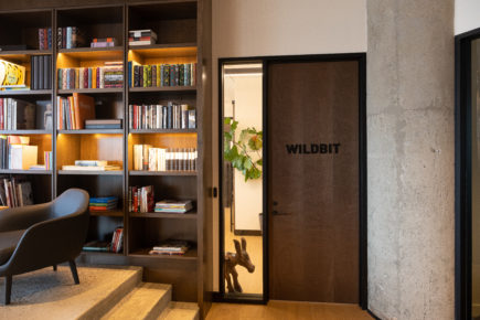 Entrance to Wildbit suite in a coworking space