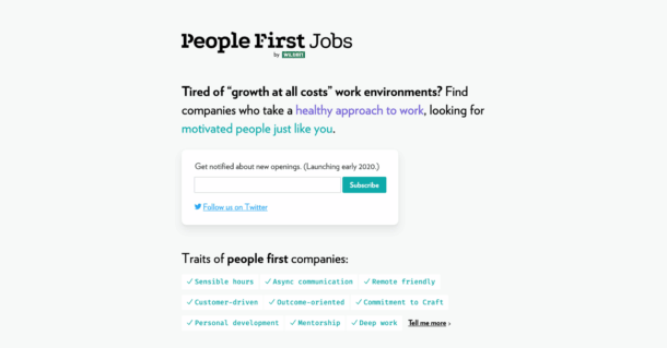 A screenshot of the first design of People-First Jobs. A screenshot of the first design of People-First Jobs.