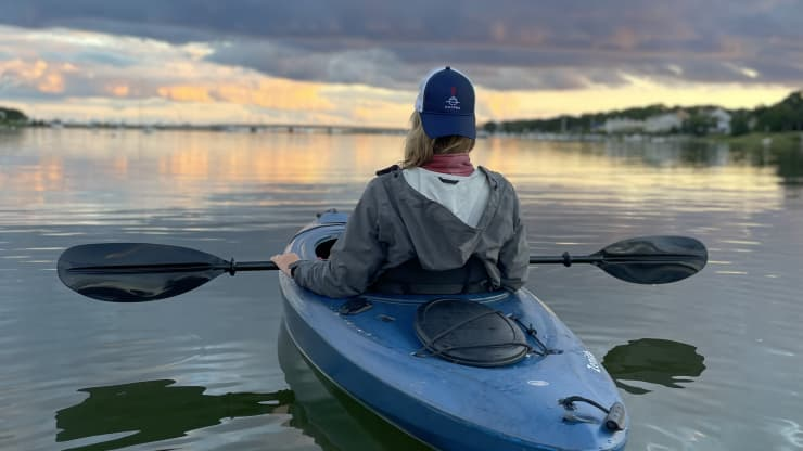 Amy Cohan from The Wanderlust Group kayaks on one of her Mondays off.